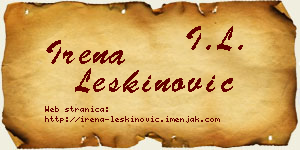 Irena Leškinović vizit kartica
